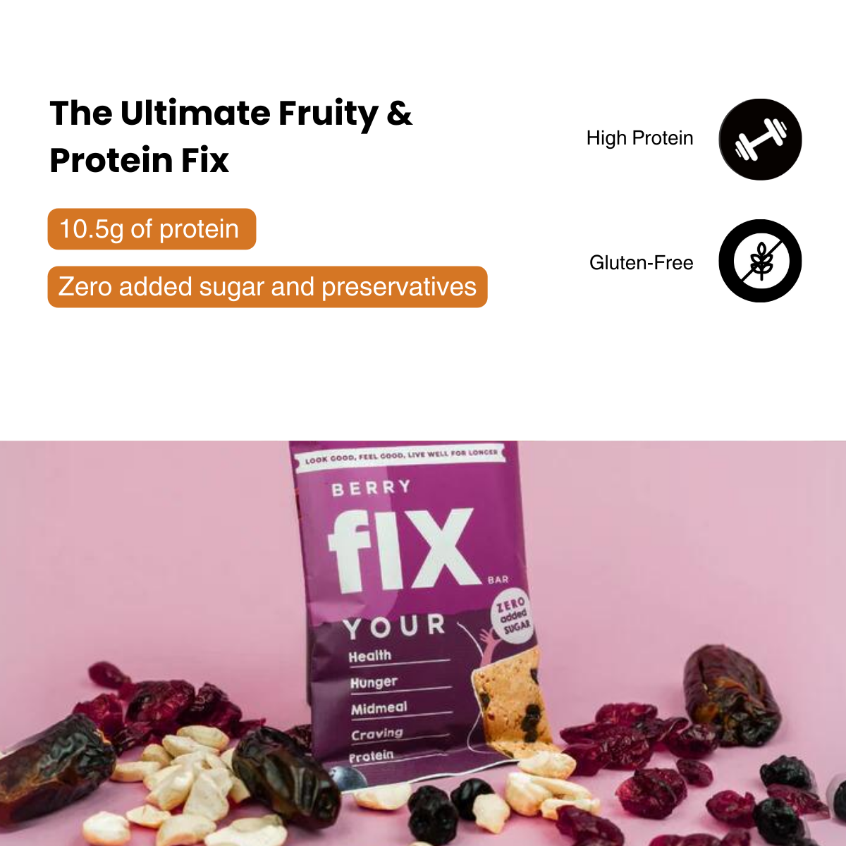 Fix Bar | Berry Bar | High-Protein, No Added Sugar
