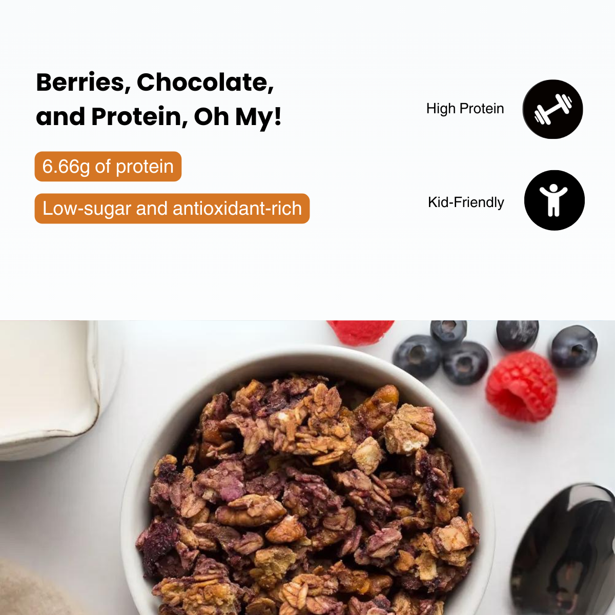 Kids Granola | Chocolate Berry | Healthy Protein-Packed Snack