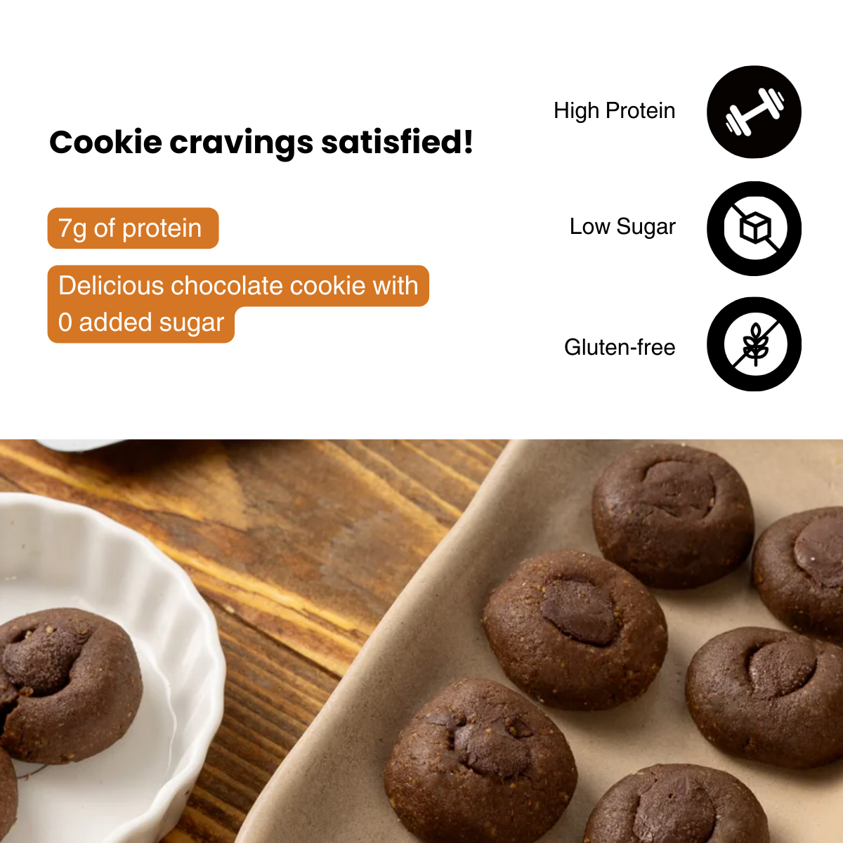 Dessert Cookies | Chocolate | Keto-Friendly, Zero Added Sugar
