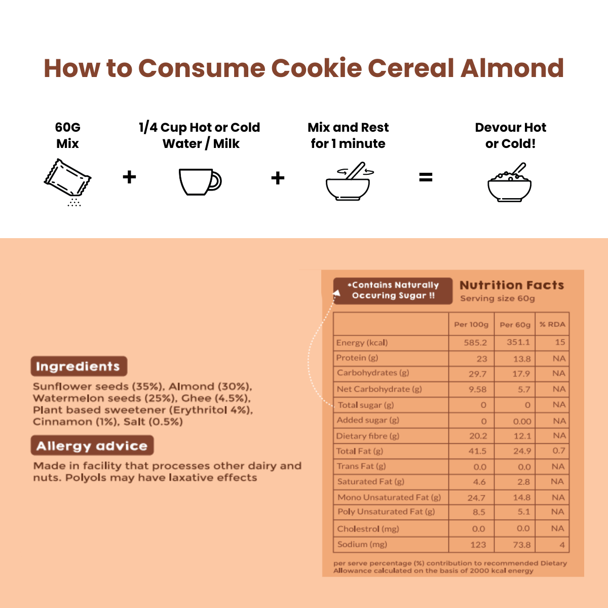 Almond Cookie Cereal - High-Protein Breakfast Alternative