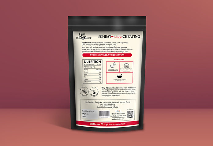 Instant Almond Breakfast Porridge Mix - For Diabetics, No Oats - No sugar added