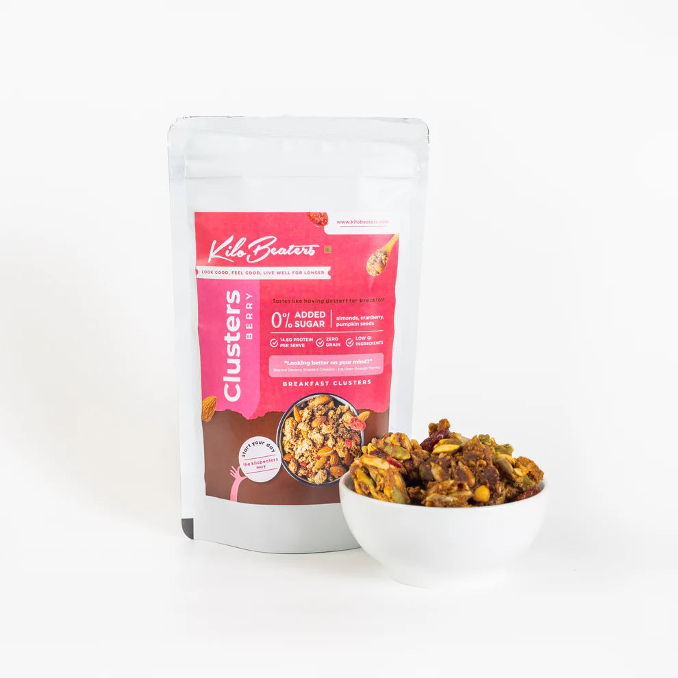 Unflavored Whey Isolate & Berry Cluster Breakfast Combo | 50g Protein | Zero Sugar