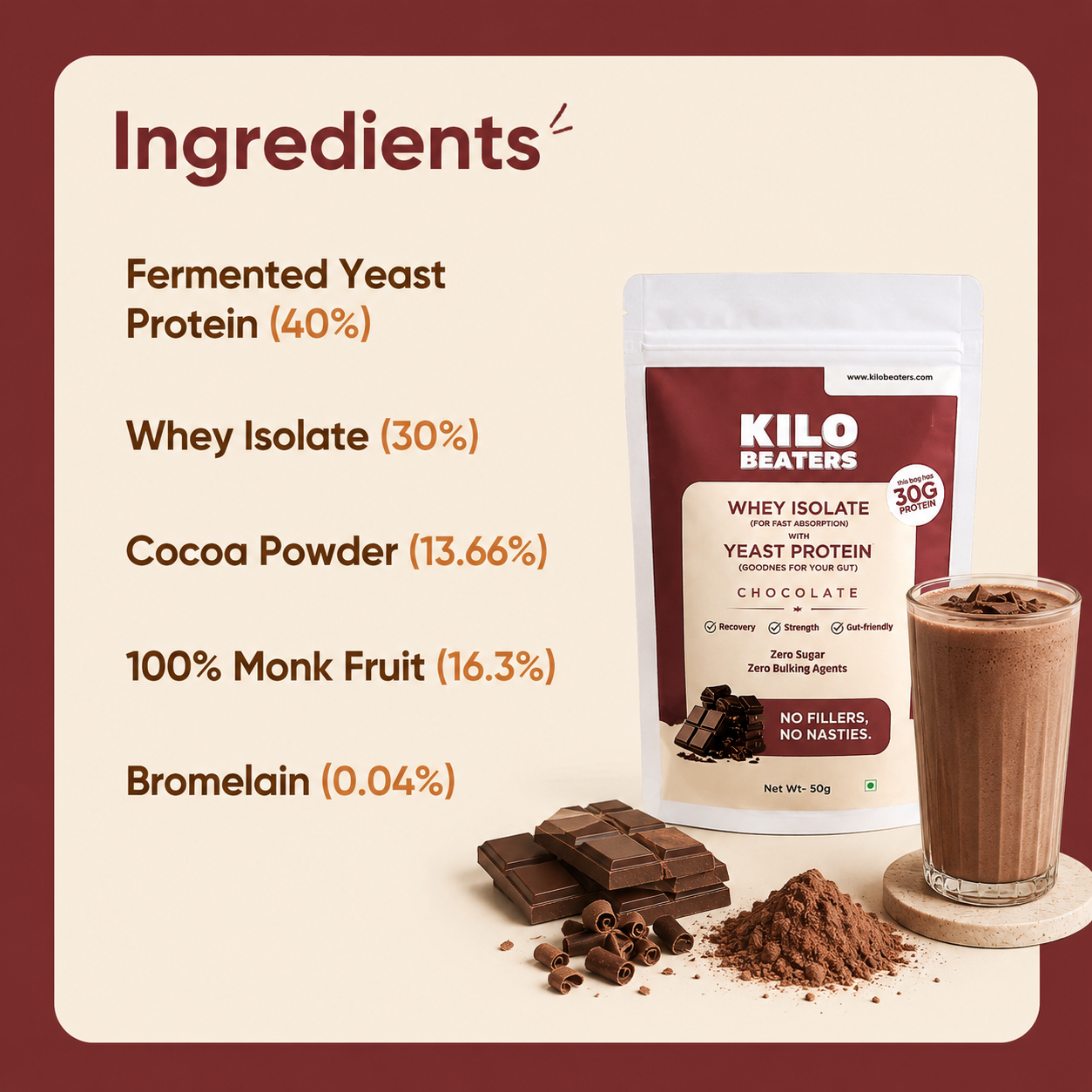 Whey Isolate + Yeast Protein | Chocolate