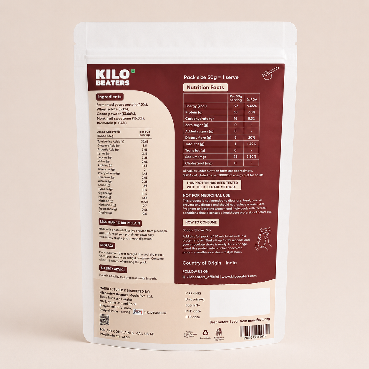 Whey Isolate + Yeast Protein | Chocolate