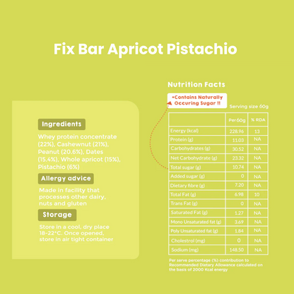 Fix Bar | Apricot Pistachio | High-Protein, No Added Sugar