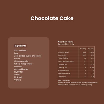 Chocolate Cake | Zero Sugar | Keto Friendly