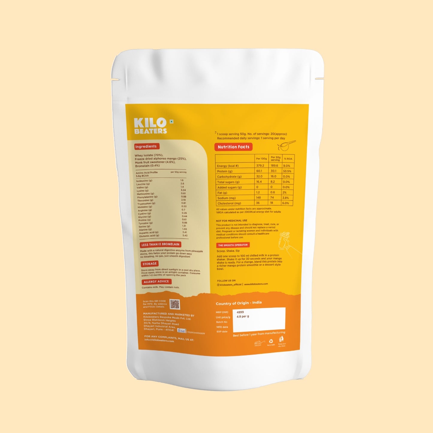 Alphonso Mango Whey Protein Isolate