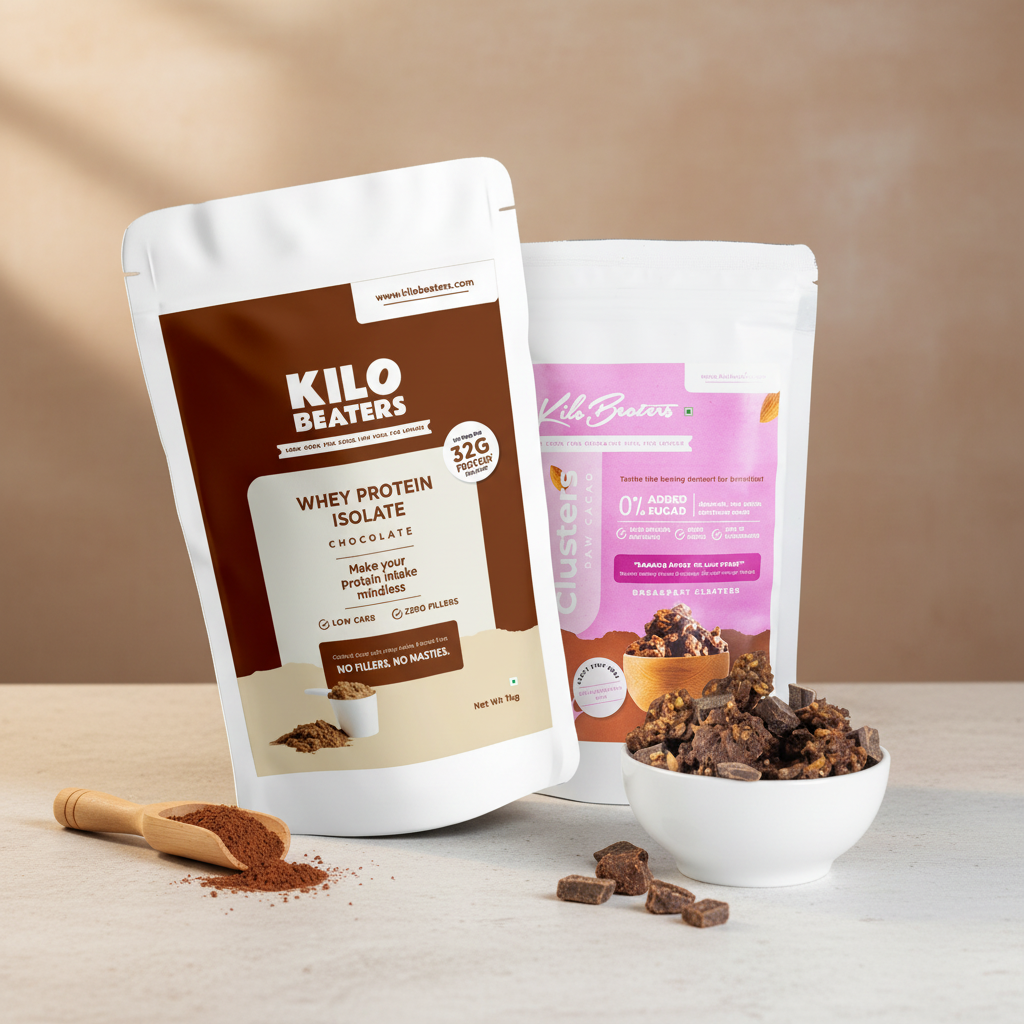 Chocolate Whey Protein and Raw Cacao Clusters Combo - Alternative