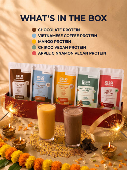 The Protein Gift Hamper — 5 Signature Proteins, One Box. Gift Health, Not Sweets.