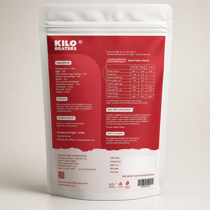 Kilobeaters Bis-Cake — Almond Flour Cake Bites with Cranberry | Zero Added Sugar, 70 g